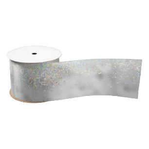 silver sparkle cute glitter satin ribbon