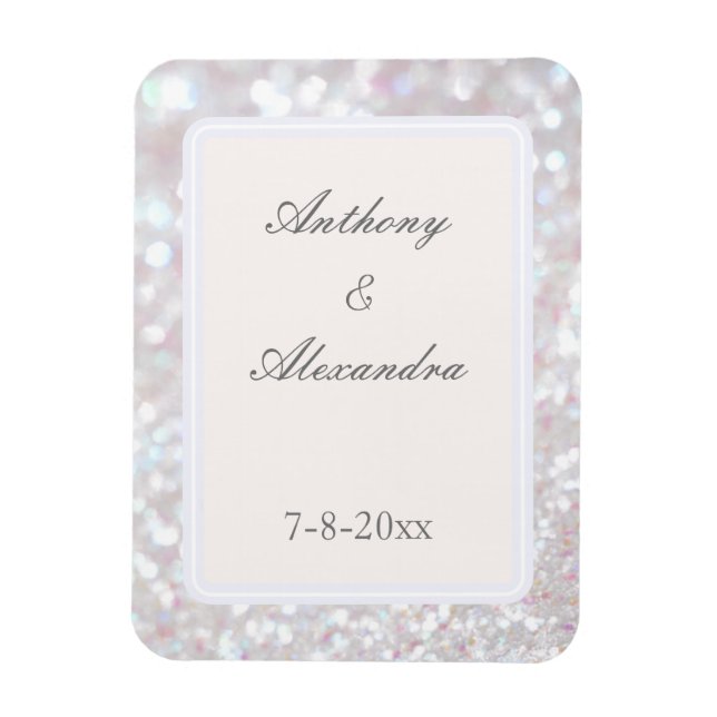 Silver Sparkle Flexible Photo Magnet (Vertical)