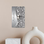 Silver Sparkle Glam Bling Monogram Name Metal Light Switch Cover<br><div class="desc">This design may be personalized in the area provided by changing the photo and/or text. Or it can be customized by clicking Personalize this Template and then choosing the click to customize further option and delete or change the colour of the background, add text, change the text colour or style,...</div>