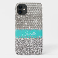 Silver Sparkle Glam Bling Personalized Metal