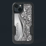 Silver Sparkle Glam Bling Personalized Metal<br><div class="desc">The design is a photo and the cases are not made with actual glitter, sequins, metals or woods. This design is also available on other phone models. Choose Device Type to see other iPhone, Samsung Galaxy or Google cases. Some styles may be changed by selecting Style if that is an...</div>