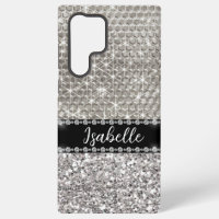 Silver Sparkle Glam Bling Personalized Metal 