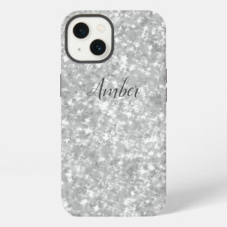 Silver Sparkle Glitter Elegant Personalized iPhone 13 Case