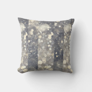 Silver Sparkle Glitter Glamour Glam Modern Trendy Throw Pillow