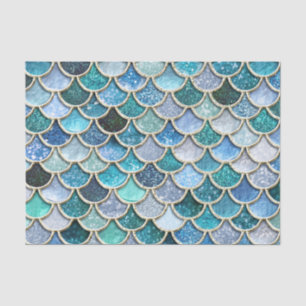 Silver Sparkle Glitter Mermaid Scales Tissue Paper