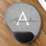 Silver Sparkle Glitter Monogram Name Mousepad<br><div class="desc">Silver Sparkle Glitter Monogram Name Monogram Mousepad. This Mousepad can be customized to include your first name. Please contact the designer for customized matching items.</div>