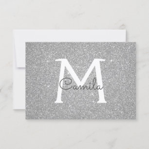 Silver Sparkle Glitter Quinceanera Save the Date