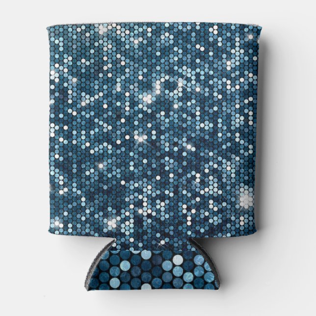 Silver Sparkle: Glittering Sequin Dreams Can Cooler (Front)