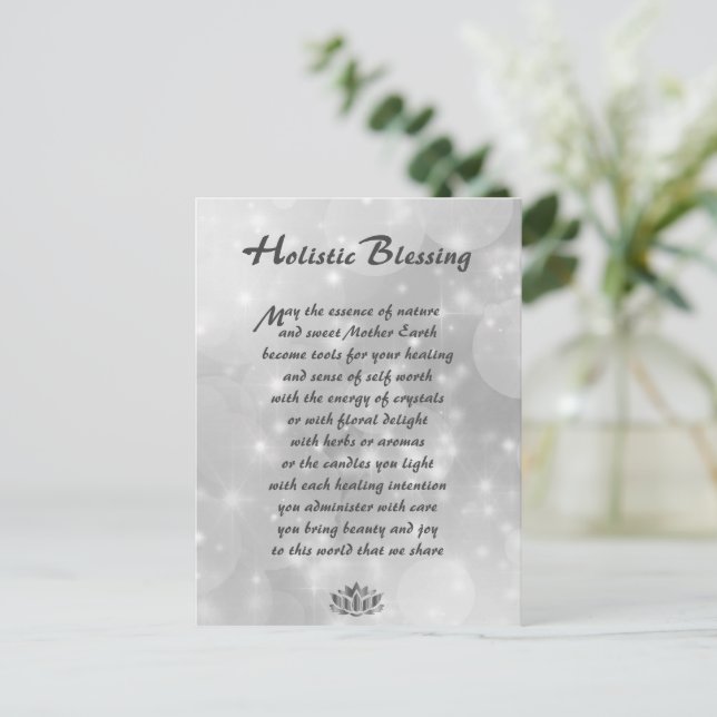 Silver Sparkle Holistic Blessing  Postcard (Standing Front)