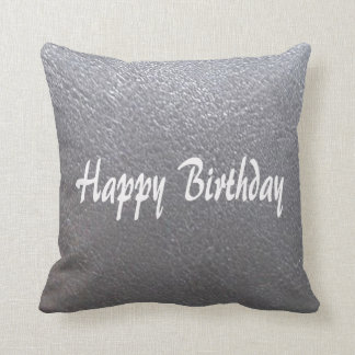 Silver Sparkle Leather Look  DIY add TEXT IMAGE Throw Pillow