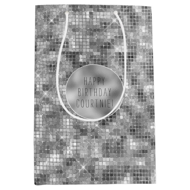Silver Sparkle Medium Gift Bag (Front)
