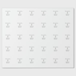 Silver sparkle treats bakery made with love name wrapping paper