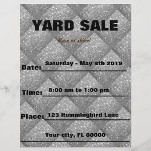 Silver Sparkle Yard Sale / Event Announcement