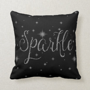 Silver Sparkles Throw Pillow
