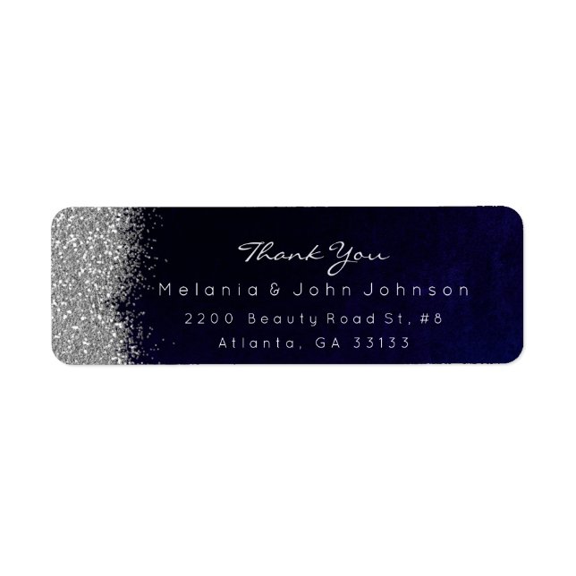 Silver Sparkly Glitter Blue Navy Velvet (Front)