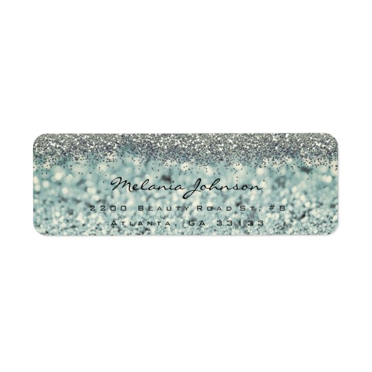 Silver Sparkly Glitter Silver Instagram Metallic Return Address Label