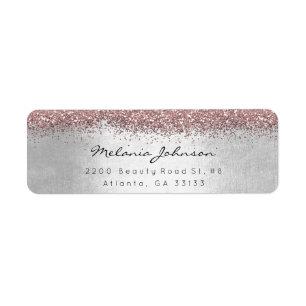 Silver Sparkly Glitter Silver Pink Blush Metallic