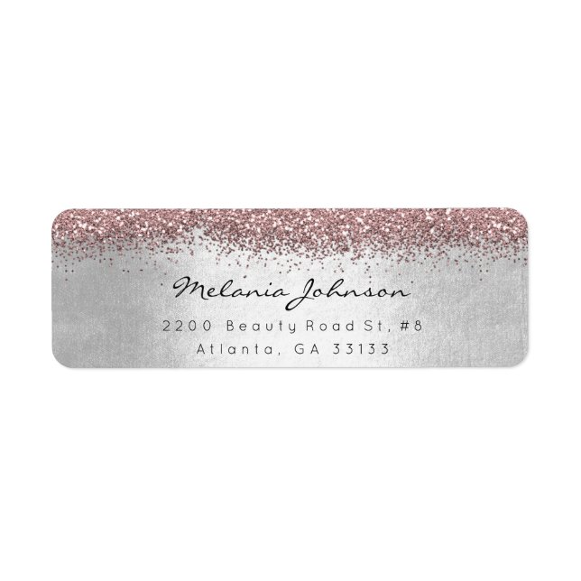 Silver Sparkly Glitter Silver Pink Blush Metallic (Front)