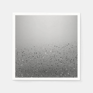 Silver Sparkly Glitter Sweet 16 Birthday Party Napkin