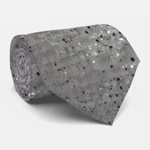 Silver Sparkly Glitter Wedding Neck Tie