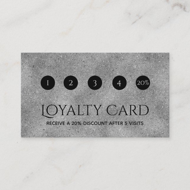 Silver Specks Paper Texture Loyalty Card (Front)
