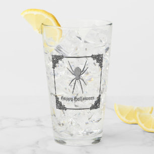 Silver Spider Halloween Glass