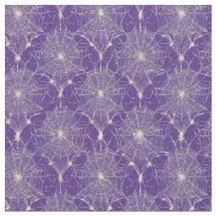 Silver Spiderweb Lace on Purple Fabric