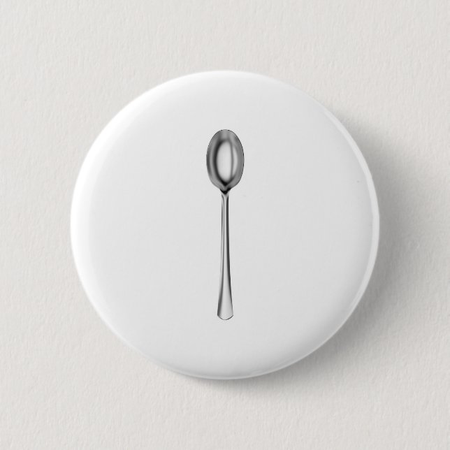 Silver spoon 2 inch round button (Front)