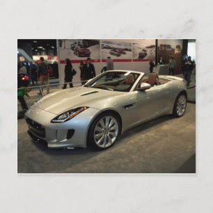 Silver Sports Car Postcard