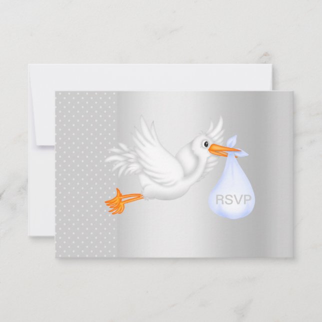 SILVER SPOT RSVP STORK CARD (Front)