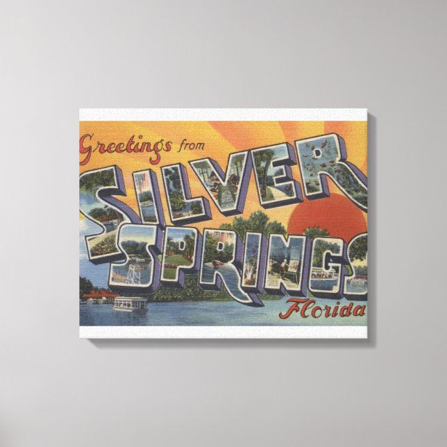 Silver Springs, Florida - Large Letter Scenes 2 Canvas Print (Front)