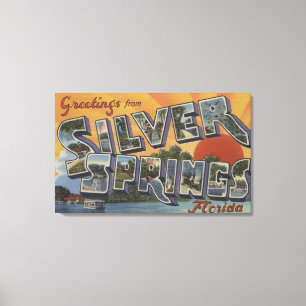 Silver Springs, Florida - Large Letter Scenes 2 Canvas Print