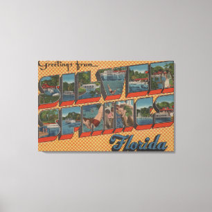 Silver Springs, Florida - Large Letter Scenes Canvas Print