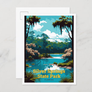 Silver Springs State Park Travel Art Vintage Postcard