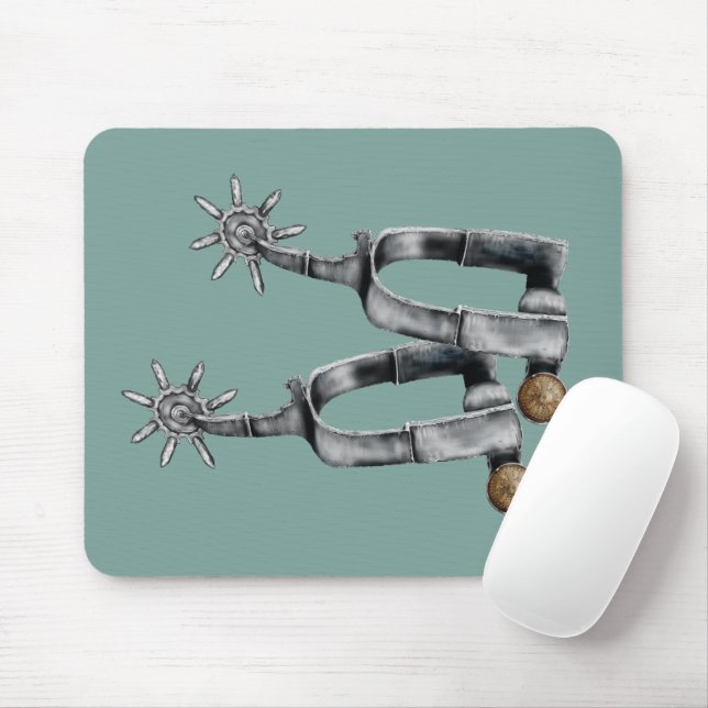 Silver spurs mouse pad (With Mouse)