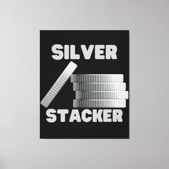 Silver Stacker Silver Squeeze Coin Canvas Wall Art (Front)