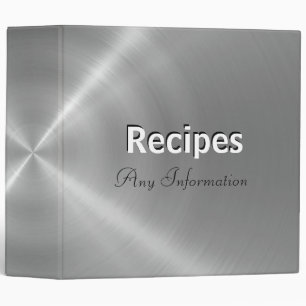 Silver stainless metallic Recipes binders