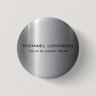 Silver Stainless Steel Metal 1 Inch Round Button