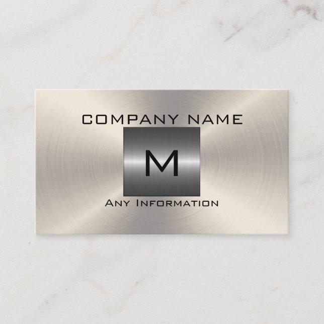 Silver Stainless Steel Metal Business Card (Front)