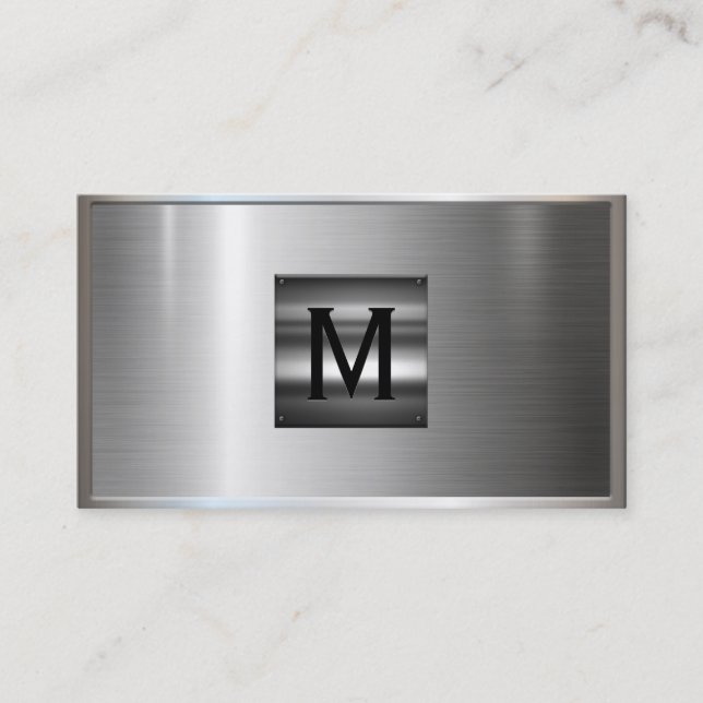 Silver Stainless Steel Metal Business Card (Front)