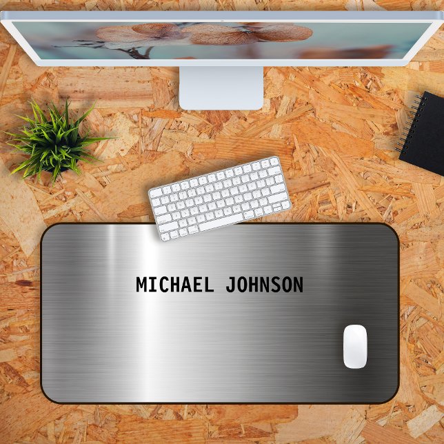 Silver Stainless Steel Metal Desk Mat (Creator Uploaded)