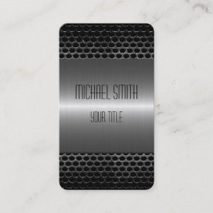 Silver Stainless Steel Metal Hole 2 Business Card