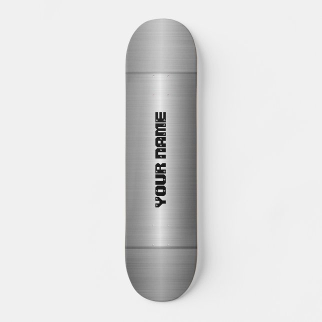 Silver Stainless Steel Metal Skateboard (Front)