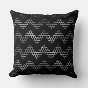 Silver Stainless Steel Metal Throw Pillow