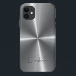 Silver Stainless Steel Print iPhone 11 Case<br><div class="desc">Silver Stainless Steel Metallic image. Please remove / change "Elizabeth" prior to purchase. Design is available on other products.</div>