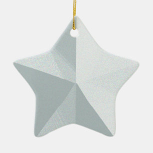 Silver Star Christmas Ornament Customizable