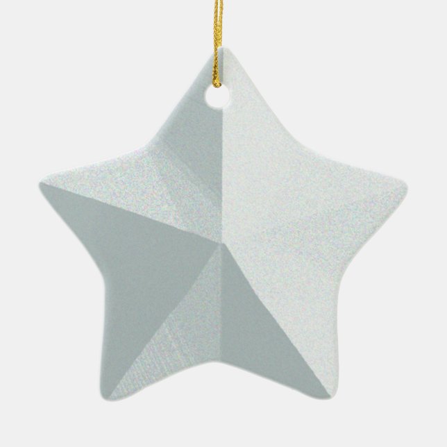 Silver Star Christmas Ornament Customizable (Front)