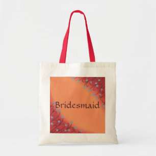 Silver Star Flowers on Red Orange Blends Tote Bag