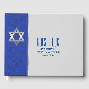 Silver Star of David Bar Mitzvah Guest Book