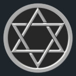 Silver Star of David Classic Round Sticker<br><div class="desc">Silver Star of David</div>